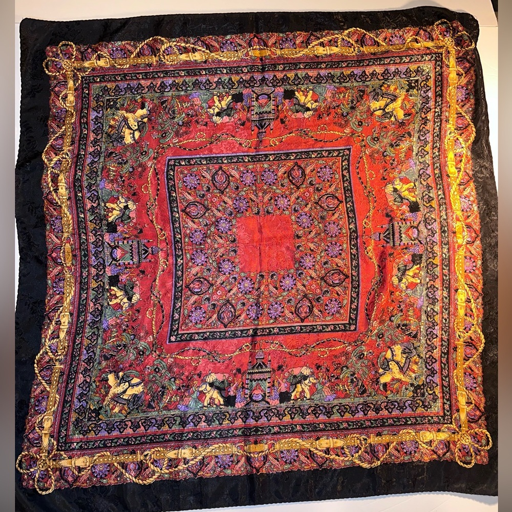Silk Scarf Rare Vintage Metropolitan Museum of Art 100% Silk Art Scarf 26"